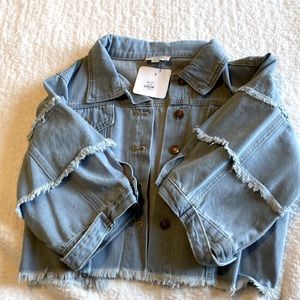 Andree by unit small cropped frayed Jean jacket
